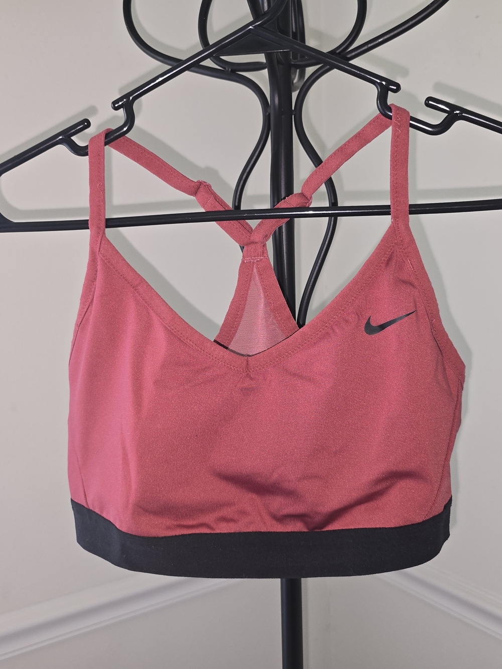 Nike Pink Sports Bra with Black Band and Strappy Back Girls Large